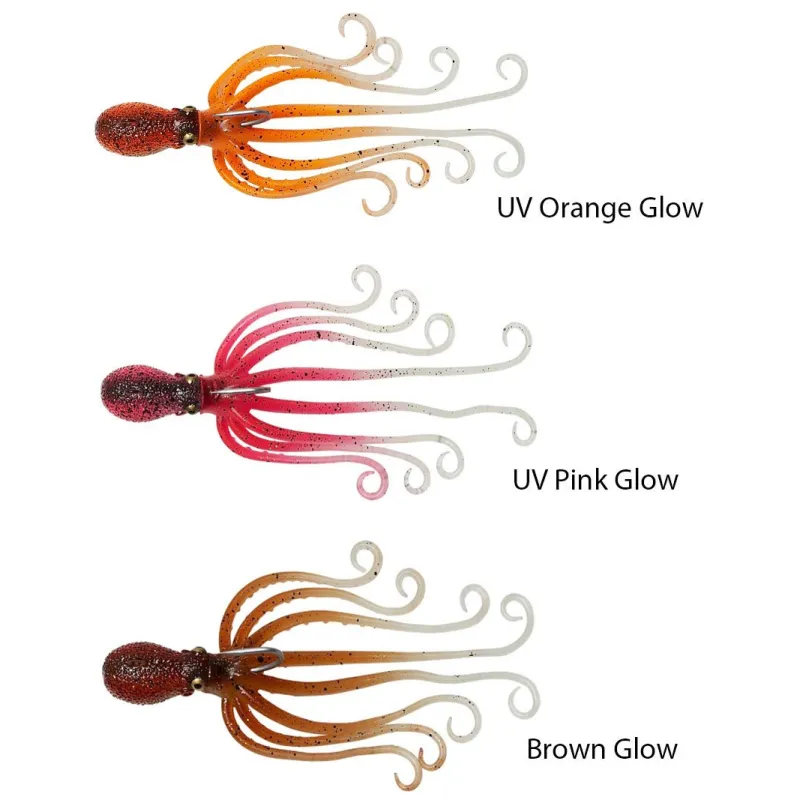 Savage Gear Octopus 300gr 22cm Silikon Yem - UV Orange Glow