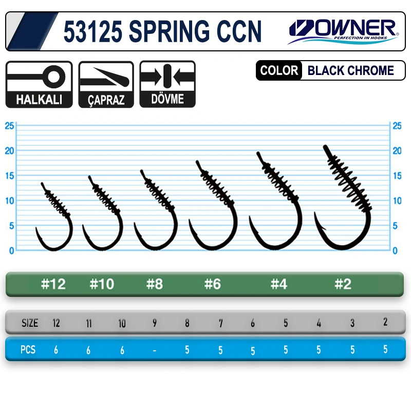 Owner 53125 Spring Ccn With Eye Black Chrome Sazan İğnesi - 2