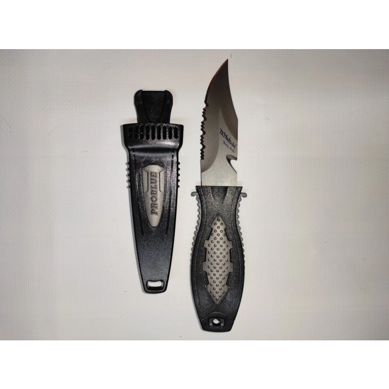 Problue KN-65T-SIL Divers Knife Siyah-Gri Titanyum Dalış Bıçağı