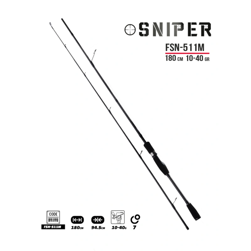 Fujin Sniper FSN-511M 180cm 10-40gr Spin Olta Kamışı
