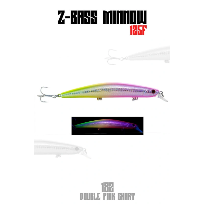 Fujin Z-Bass Minnow 125F 12.5cm 21gr Maket Balık - 182 Double Pink Chart