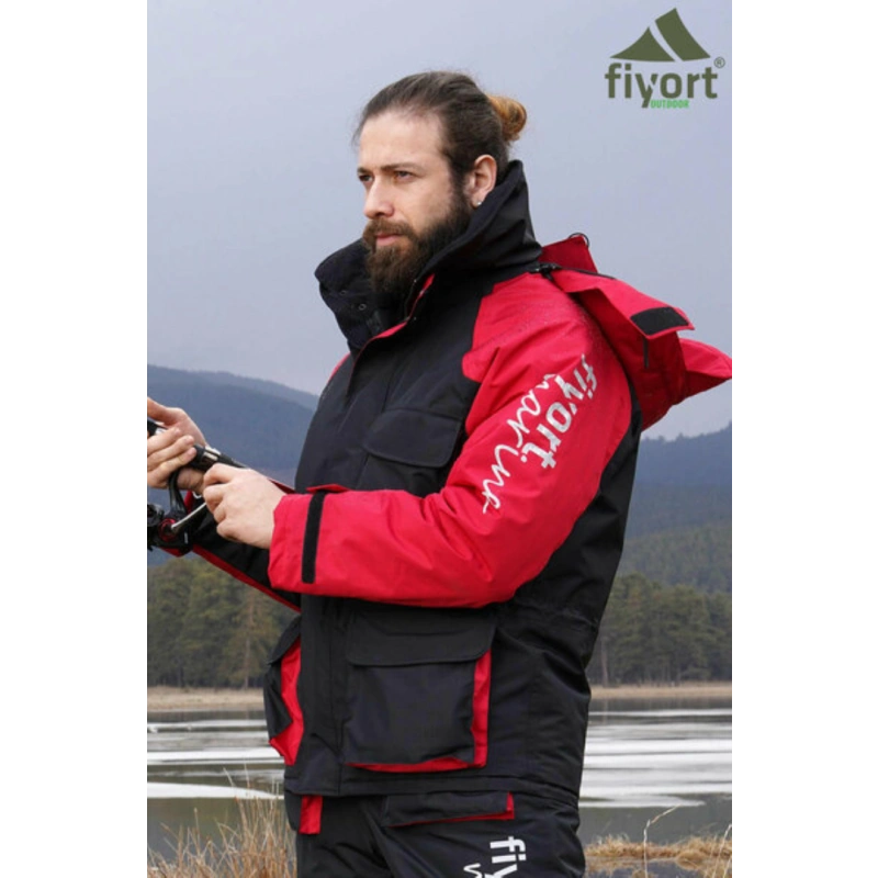 Fiyort Marine Thermo Suite Kırmızı Askılı Tulum Mont Takım - 2XL