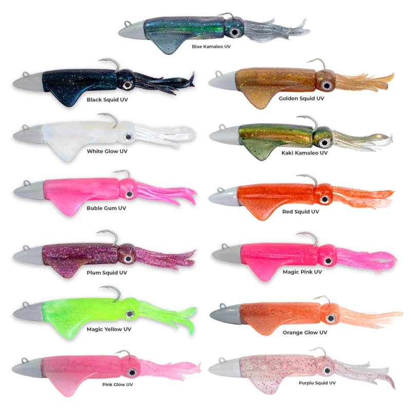 GT-Bio Combo Kalamy Squid 175 - 150gr 17.5cm Silikon Yem - Orange Glow UV