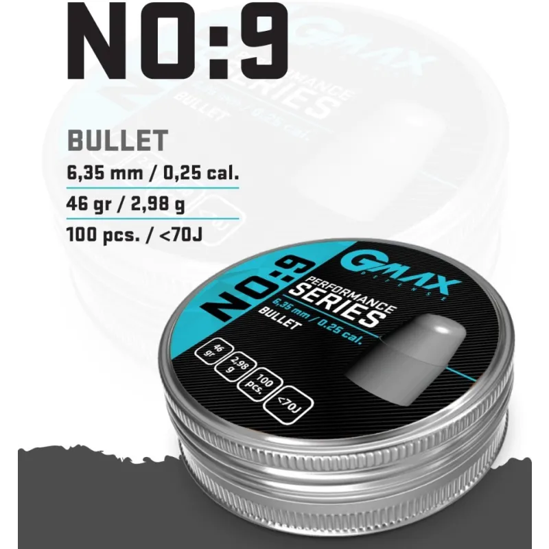 GMAX 6,35 mm Bullet PCP Saçma 46 Gr. No : 9