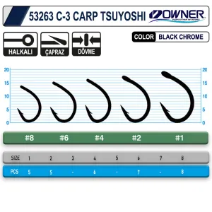 Owner 53263 C-3 Carp Tsuyoshi Olta İğnesi