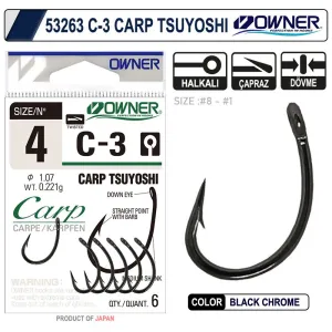 Owner 53263 C-3 Carp Tsuyoshi Olta İğnesi