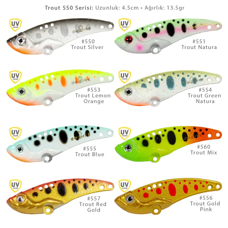 Deeppike Vibrasyon Trout 500 Serisi 5.5cm 13.5gr Vibrasyon Yem - 560-Trout Mix