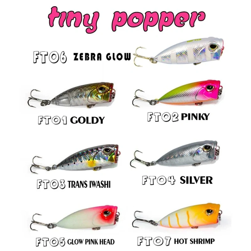 Fujin Tiny Popper Mini LRF Popper 3gr 4cm Maket Balık - FT06 Zebra Glow