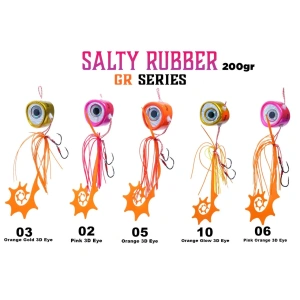 Fujin Salty Rubber 200gr GR Serisi Tai Rubber - Set 05 Orange 3D Eye