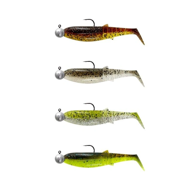 Savage Gear Cannibal Shad 6.8cm 3gr+5gr #1/0 Jig Head (4+4 Adet) Clear Water Silikon Yem