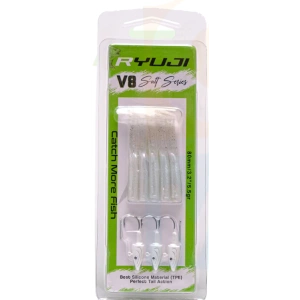 Ryuji V8 5.5gr. 8cm Silikon Yem - Trans White Head Glow