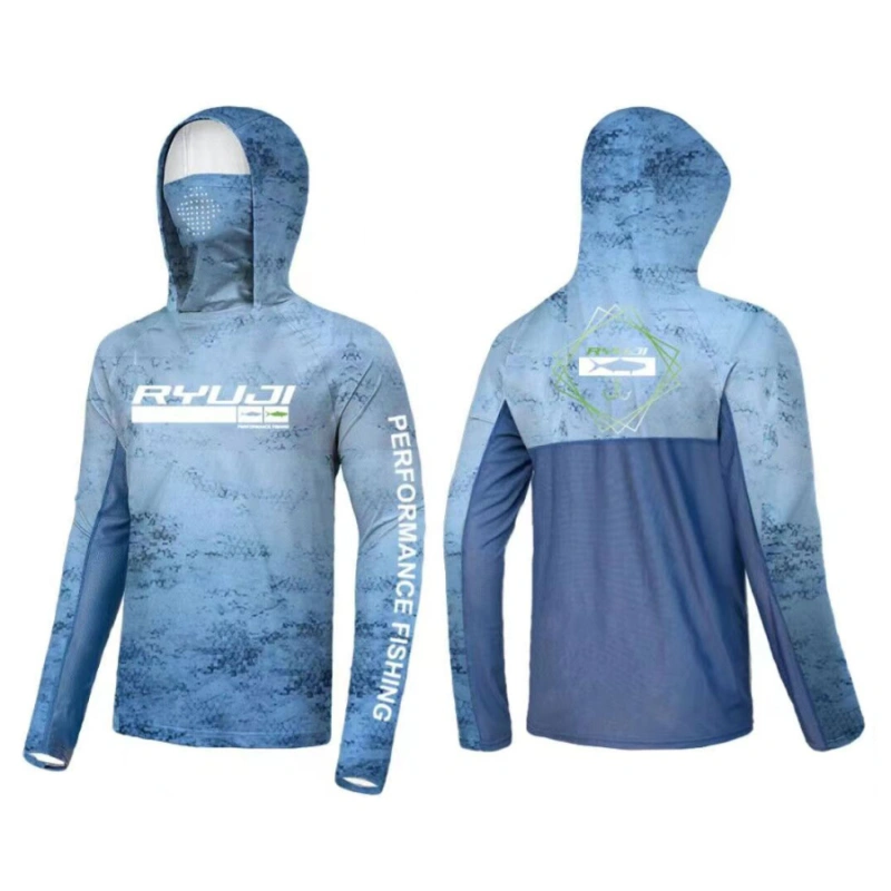 Ryuji UV Performance Hoodie Blue Sky T-Shirt + Boyunluk - 3XL
