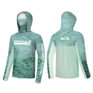 Ryuji UV Performance Hoodie Green Sky T-Shirt + Boyunluk