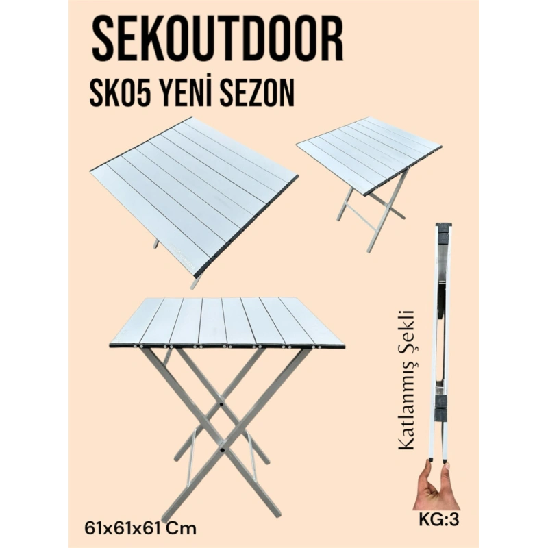 Sekoutdoor SK05 Alüminyum Katlanır Kamp Masası